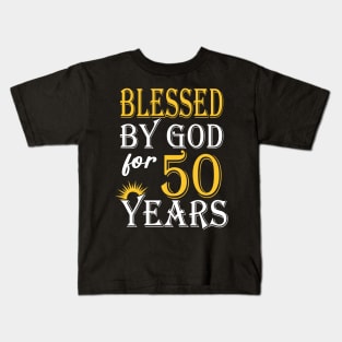 Vintage Blessed by God for 50 Year Old Birthday Kids T-Shirt
